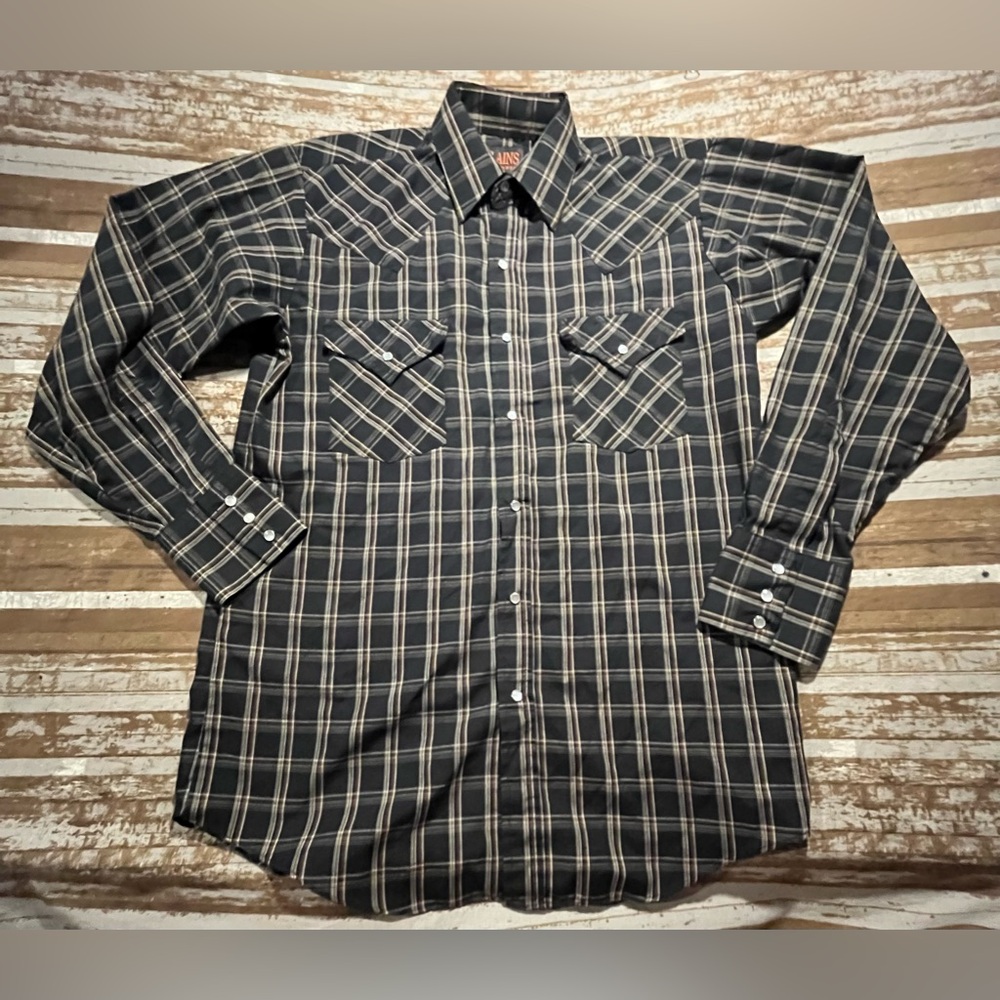 Men’s Vintage Plains Western Shirt With Pearl Snaps